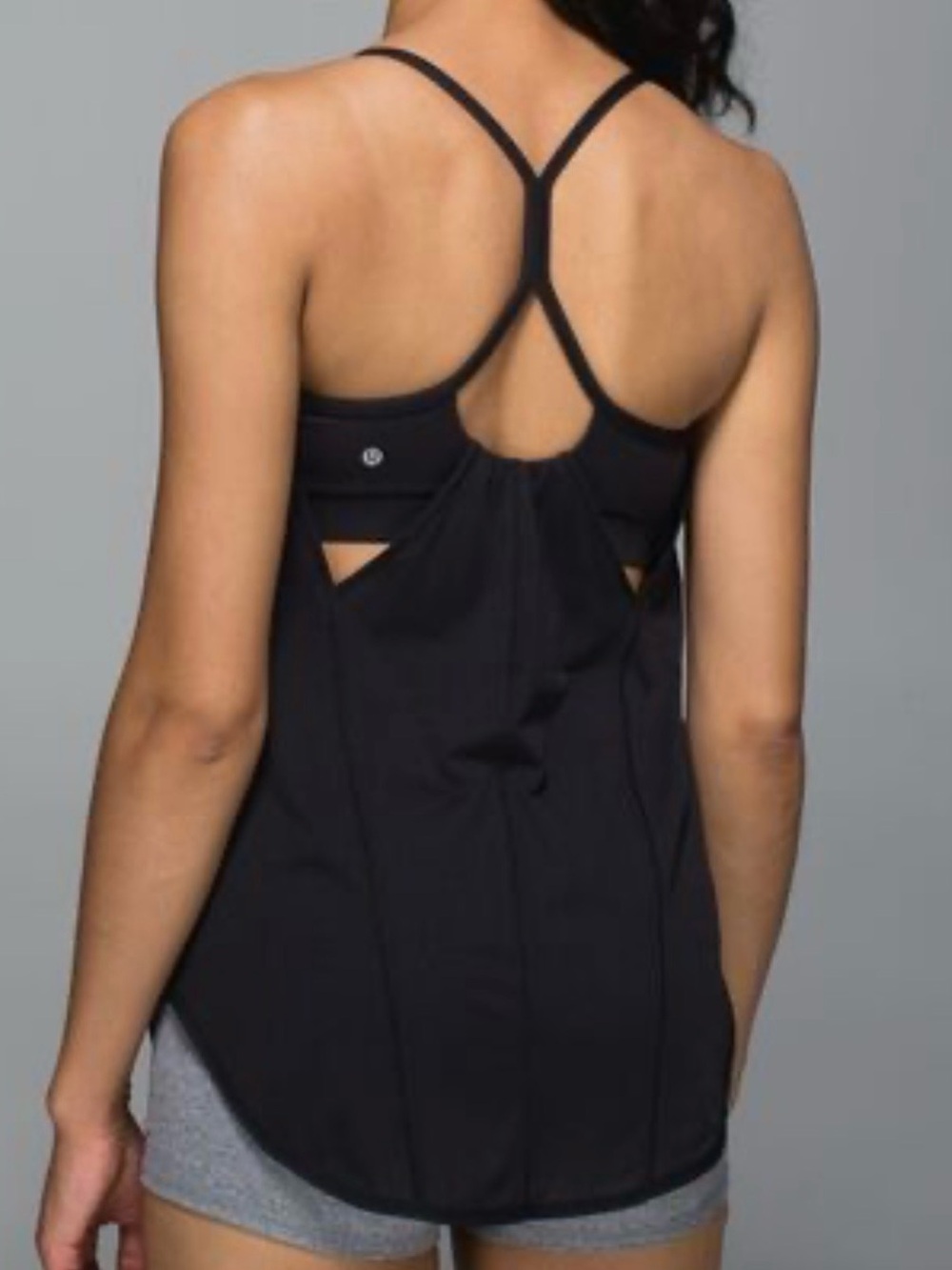 Lululemon Roll Out Tank with Built-In Exposed Bra in Black